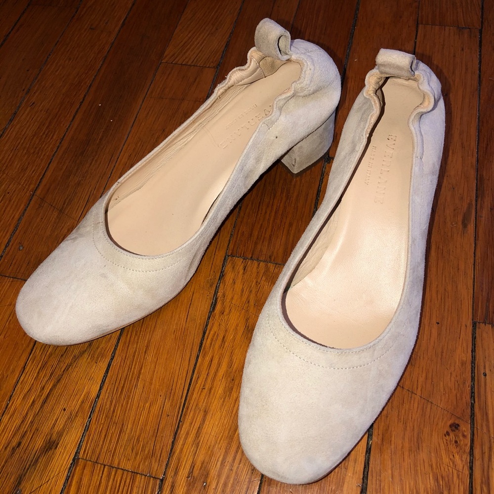 Everlane Day Heel Natural Suede